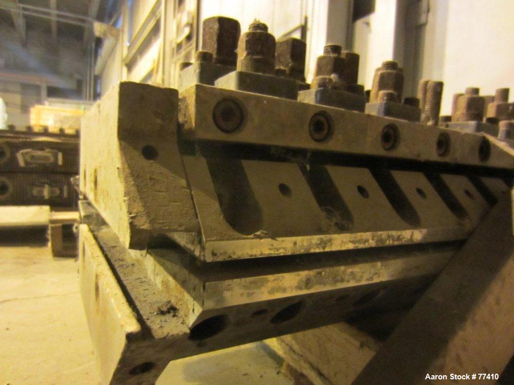 USED: EDI 66" wide H.D. sheet die. 3/4" diameter back center feed.