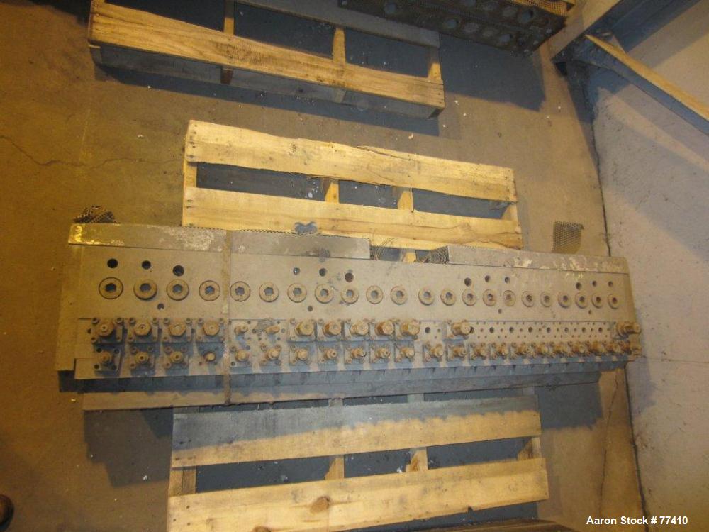USED: EDI 66" wide H.D. sheet die. 3/4" diameter back center feed.