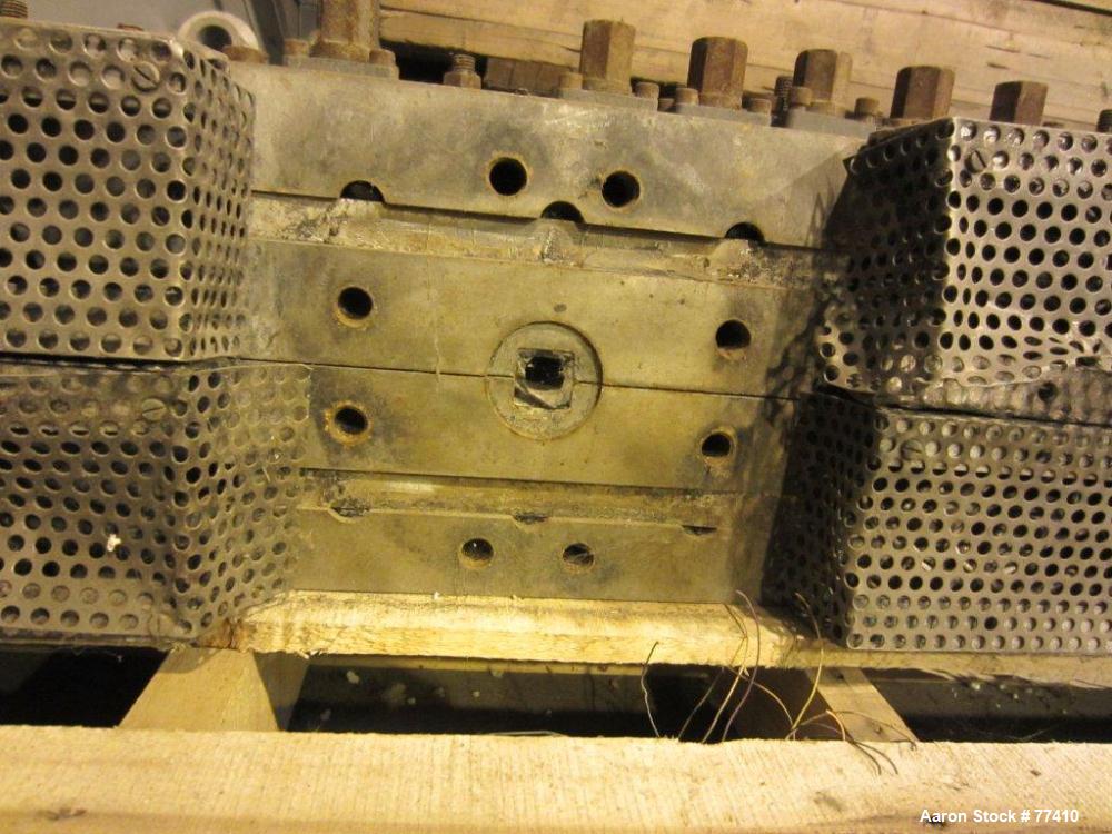 USED: EDI 66" wide H.D. sheet die. 3/4" diameter back center feed.
