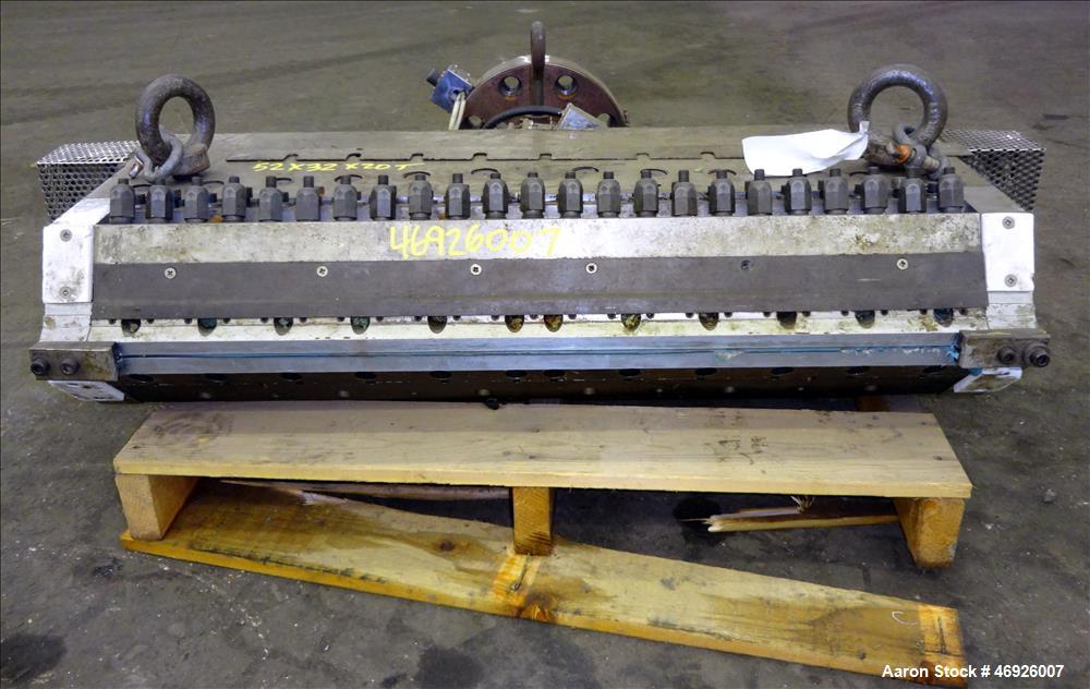 Used JSW Japan Steel Works 925mm (36.4") Wide Sheet Die, Model T-Die. Fixed lips, restrictor bar, back center feed with adapter. Serial# 1368.