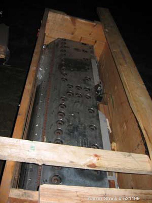 USED: Masterflex HD-40 68" sheet die. 4" x 3/4" oval back center feed.