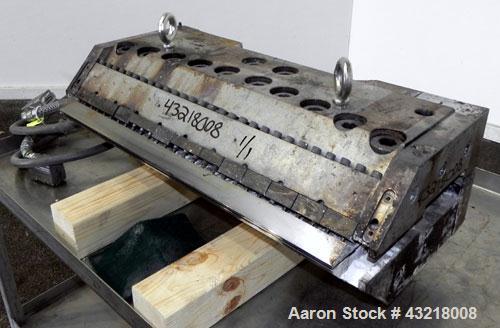 Used Production Components 28’’ Wide Flex Lip Sheet Die, Model AD. 1" Back center feed. 1/460 Volt,