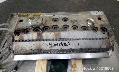 Used Production Components 28’’ Wide Flex Lip Sheet Die, Model AD. 1" Back center feed. 1/460 Volt,