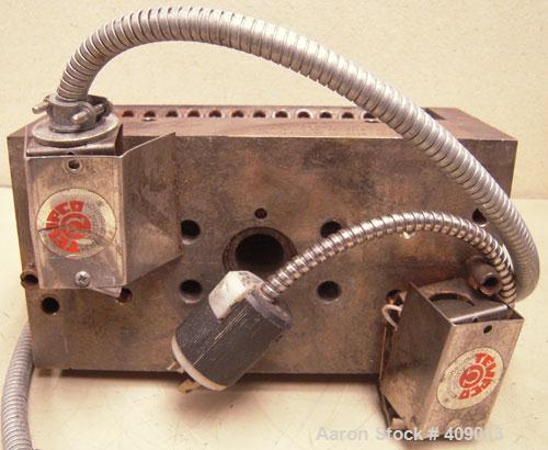 Used Sheet Die, 8" wide. 15-5 PH stainless steel. 1" back center feed.