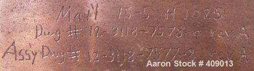 Used Sheet Die, 8" wide. 15-5 PH stainless steel. 1" back center feed.