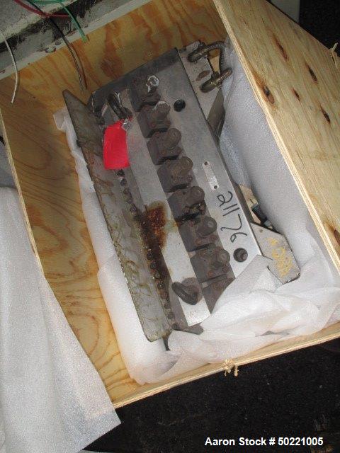 Used 24" Wide Flex Lip Sheet Extrusion Die. Includes 45 degree restrictor bar and 30/45 degree down angle adapter.