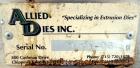 Used- Allied Die 32’’ Wide Flex Lip Sheet Die