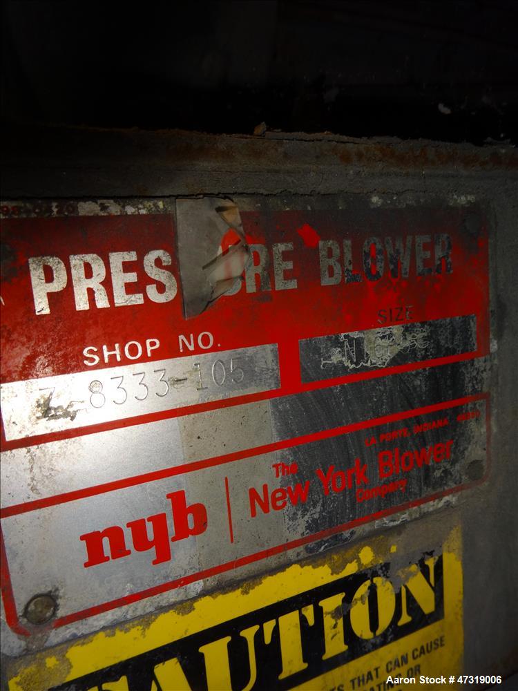 Used Beringer Air Knife, Model WS-75. Approximate 12" wide. New york blower, driven by a 5hp, 3/60/575 volt, 3470 rpm motor. Mounted on carbon steel frame. Serial# 12D277.
