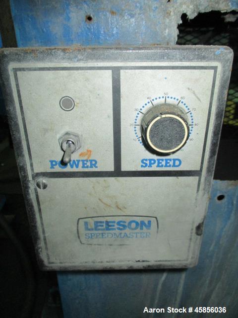 Used Berlyn 14" Wide Dual Lip Air Wipe. Includes an approximate 2hp blower and 12" wide pull roll assembly with 1hp motor. On base.