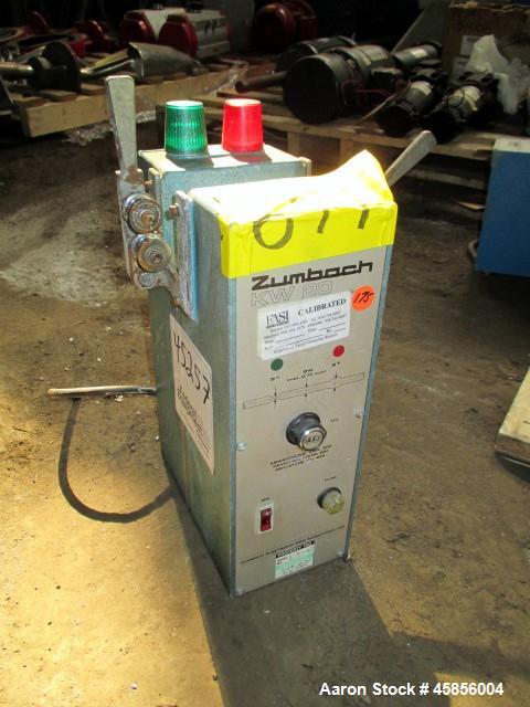 Used- Zumbach Surface Fault Detector, Model KW20. 2.5" Wide aperture with 2" wide opening with idler rollers, serial #7142.0...