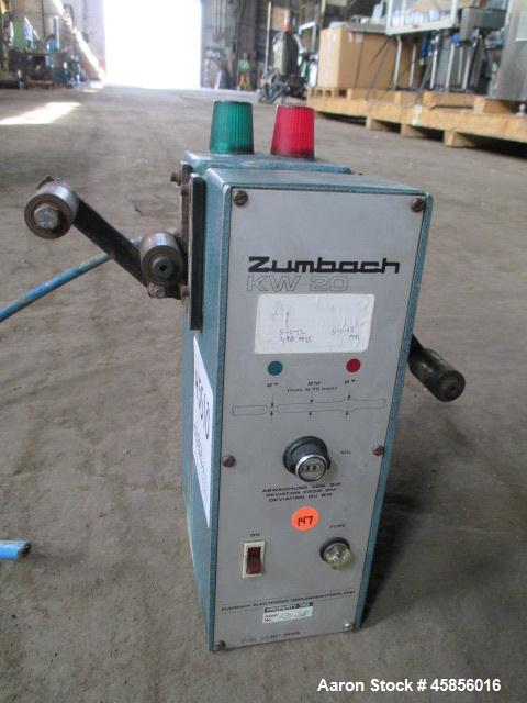 Used Zumbach Surface Fault Detector, Model KW20. 2.5" Wide aperture with 2" wide opening with idler rollers, serial #7190.0015.