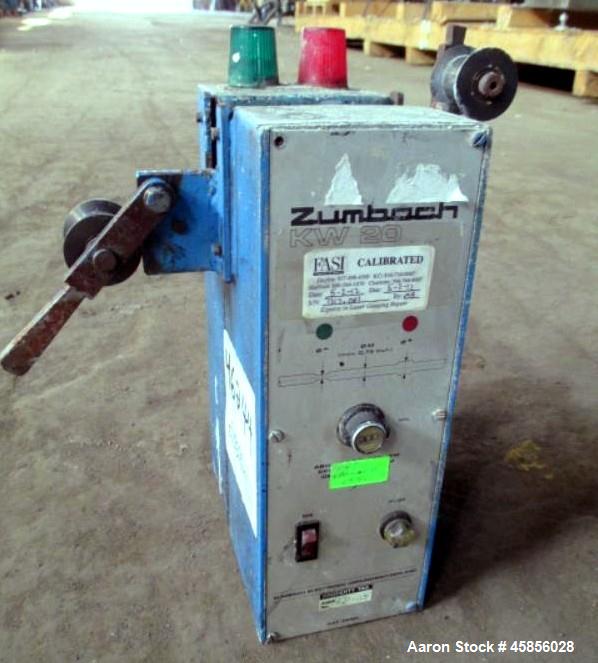 Used Zumbach Surface Fault Detector, Model KW20. 2.5" Wide aperture with 2" wide opening with idler rollers, serial #7317.001.