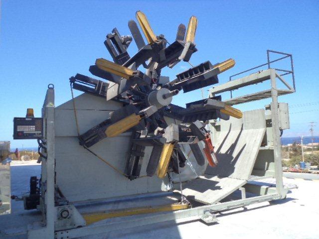 Used Graewe Automatic Pipe Coiler, Model AEW 4000. Handles thermo plastic pipes from 2“-6.3” (50 – 160 mm). Core diameter 5.9“ – 11.4” (1500 – 290 mm), width 5.9“ – 47.2” (150 – 1200 mm). Winding spe...