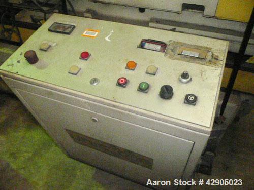 Used Unicor Corrugator, Model UC3-65/55. 65 mm Maximum outer pipe diameter, 10 mm minimum inner pipe diameter, 55 moulds, 39 m/minute belt speed, 110-160 kg/hr thru put, 72" long belt, serial# 90-102...