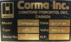 USED: Corma corrugator, model 200. Includes cooling tank with pump, heat exchanger and blowers.