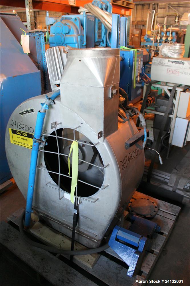 Used Buss-Condux Hot Face Pelletizing Unit. Includes (1) Safeline metal detector, (1) 20 HP ventilator/blower, (1) 22 KW (30 HP) ventilator/blower.