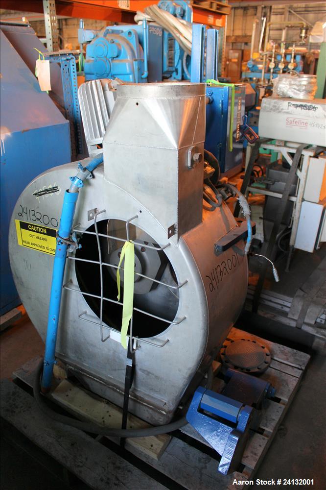 Used- Buss-Condux Hot Face Pelletizing Unit. Includes (1) Safeline metal detector, (1) 20 HP ventilator/blower, (1) 22 KW (3...