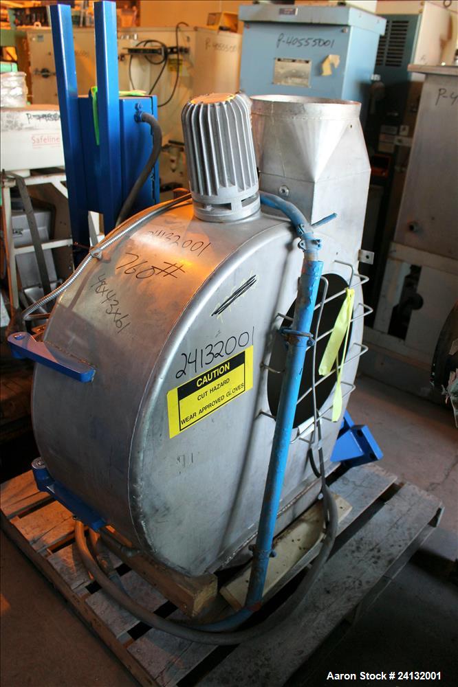 Used Buss-Condux Hot Face Pelletizing Unit. Includes (1) Safeline metal detector, (1) 20 HP ventilator/blower, (1) 22 KW (30 HP) ventilator/blower.