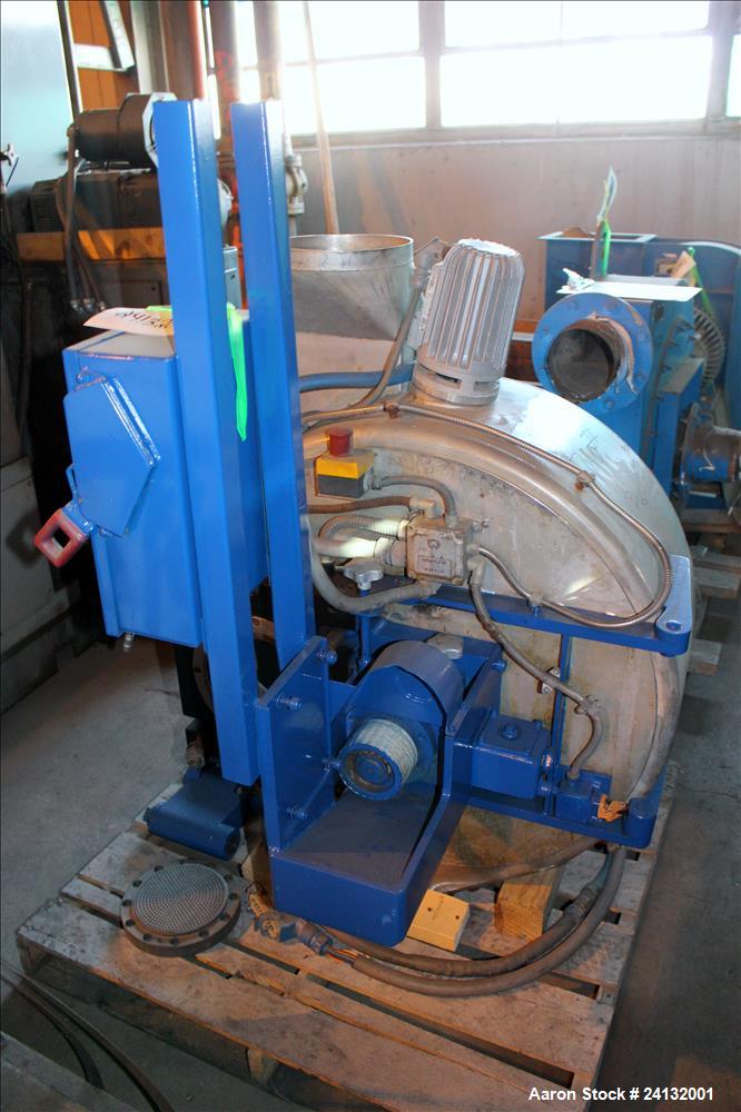 Used- Buss-Condux Hot Face Pelletizing Unit. Includes (1) Safeline metal detector, (1) 20 HP ventilator/blower, (1) 22 KW (3...