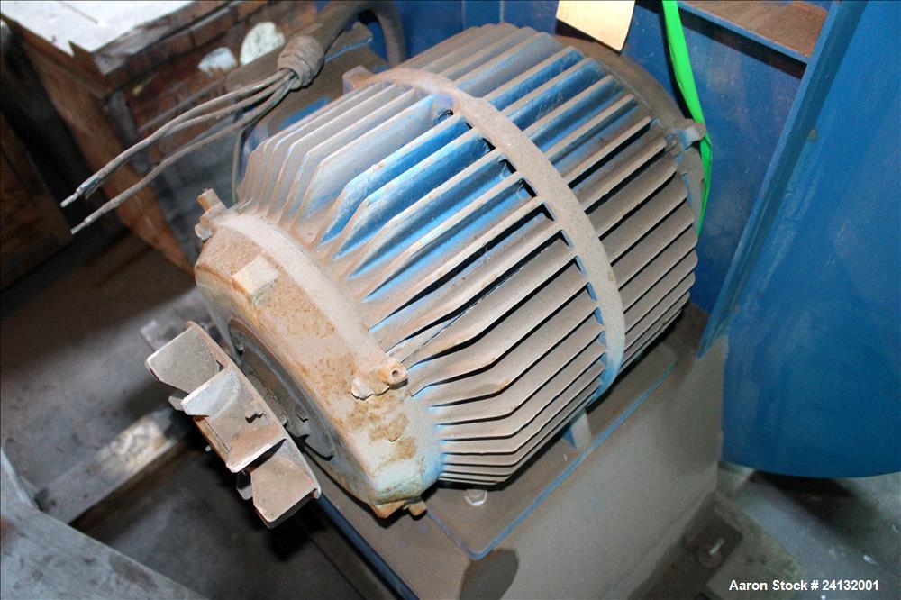 Used Buss-Condux Hot Face Pelletizing Unit. Includes (1) Safeline metal detector, (1) 20 HP ventilator/blower, (1) 22 KW (30 HP) ventilator/blower.