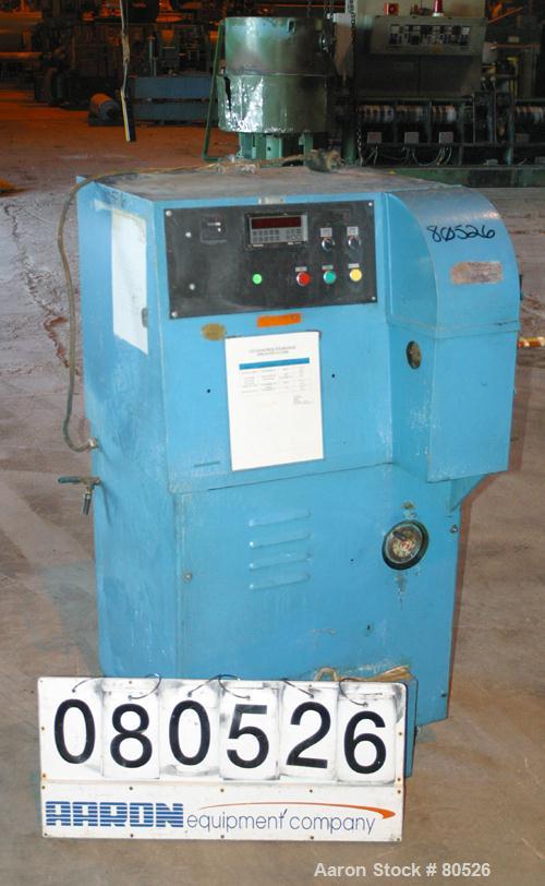 Used Gatto Fly Knife Cat-a-Cutter, Model RC2. Single blade, approximate 1/4" diameter cutting capacity. Driven by an approximate 1 HP, 3/60/50/208-220/440 Volt, 1730/1440 RPM varispeed motor. Unit mo...