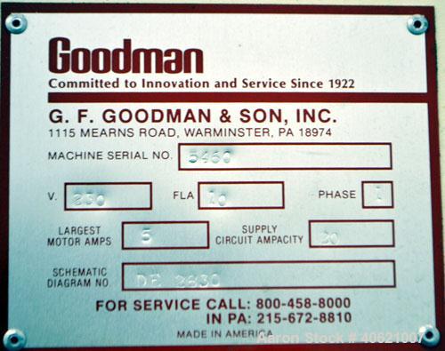 Used Goodman Traveling Fly Knife Cutter, Model Med/1000