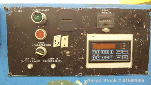 Used RDN Fly Knife Cutter, Approximate 2-1/2" diameter. Includes a Durant controller, and a variable speed drive. Mounted on casters with adjustable legs.