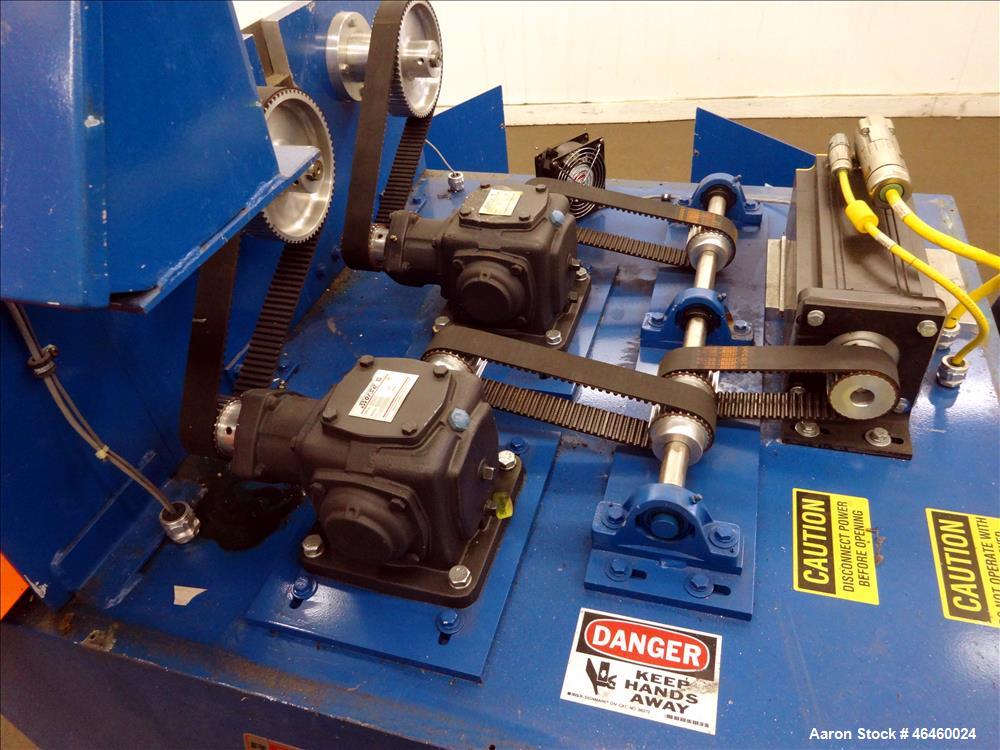 Used RDN IntelliCut Servo-Driven Cutter, Model AC SERVO. 2 Cutting knives, driven by a 4.5hp (3.4kw), 3/60/230 volt, 1750 rpm motor with (2) Morse gearboxs ratio 1.1. Includes HMI screen. Mounted on ...