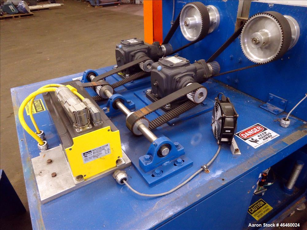 Used RDN IntelliCut Servo-Driven Cutter, Model AC SERVO. 2 Cutting knives, driven by a 4.5hp (3.4kw), 3/60/230 volt, 1750 rpm motor with (2) Morse gearboxs ratio 1.1. Includes HMI screen. Mounted on ...