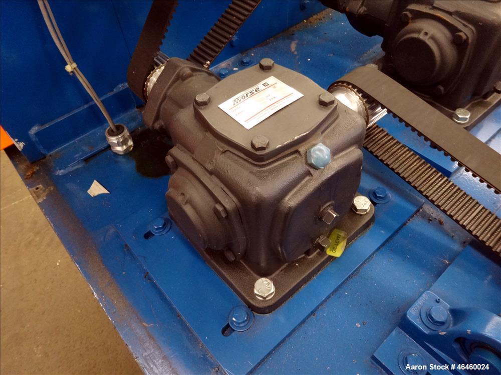 Used RDN IntelliCut Servo-Driven Cutter, Model AC SERVO. 2 Cutting knives, driven by a 4.5hp (3.4kw), 3/60/230 volt, 1750 rpm motor with (2) Morse gearboxs ratio 1.1. Includes HMI screen. Mounted on ...
