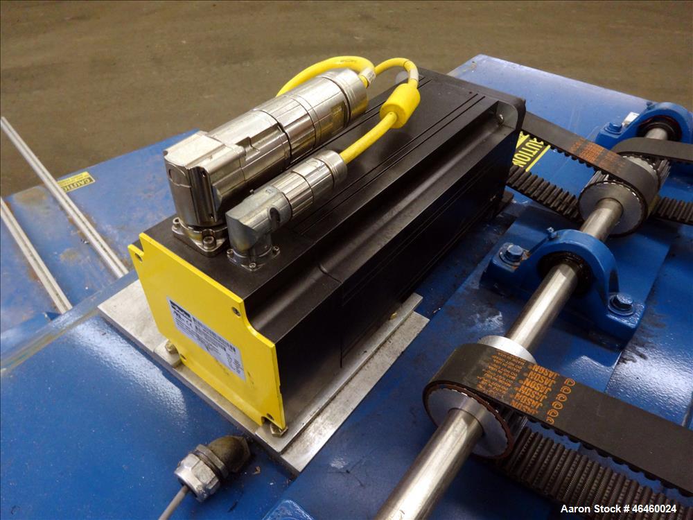 Used RDN IntelliCut Servo-Driven Cutter, Model AC SERVO. 2 Cutting knives, driven by a 4.5hp (3.4kw), 3/60/230 volt, 1750 rpm motor with (2) Morse gearboxs ratio 1.1. Includes HMI screen. Mounted on ...