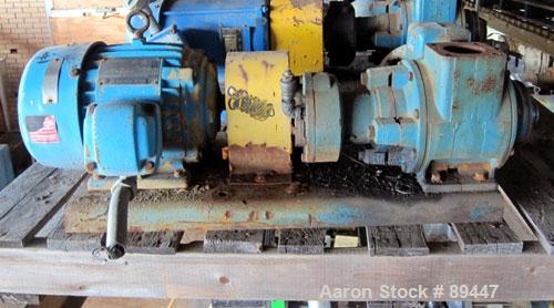 Used Blackmer Sliding Vane Pump, Model XL1.5A, Ductile Cast Iron. 2-1/2" Inlet/outlet. Rated approximately 35 gallons per minute at 100 psi at 1750 rpm. Driven by a 5hp, 3/60/230/460 volt, 1735 rpm X...