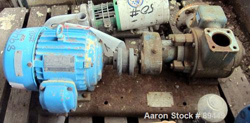 Used Blackmer Sliding Vane Pump, Model XL1.5A, Ductile Cast Iron. 2 1/2" Inlet/outlet. Rated approximately 35 gallons per minute at 100 psi at 1750 rpm. Driven by a 5hp, 3/60/230/460 volt, 1735 rpm X...