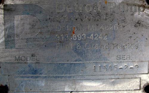 Used Blackmer Sliding Vane Pump, Model XL1.5A, Ductile Cast Iron. 2 1/2" Inlet/outlet. Rated approximately 35 gallons per minute at 100 psi at 1750 rpm. Driven by a 5hp, 3/60/230/460 volt, 1735 rpm X...