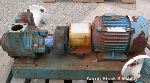 Used Blackmer Sliding Vane Pump, Ductile Cast Iron. 2-1/2" Inlet/outlet. Rated approximately 35 gallons per minute at 100 PSI at 1750 RPM. Driven by a 5 HP, 3/60/230/460 Volt, 1740 RPM XP motor thru ...