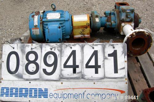 Used Blackmer Sliding Vane Pump, Ductile Cast Iron. 2-1/2" Inlet/outlet. Rated approximately 35 gallons per minute at 100 PSI at 1750 RPM. Driven by a 5 HP, 3/60/230/460 Volt, 1740 RPM XP motor thru ...