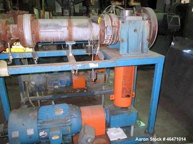 Used- Dynisco Melt Pump, Model MSDP300. 3.5" Opening, under driven with 15 hp ac motor thru 25.62:1 gearbox, on stand with a...