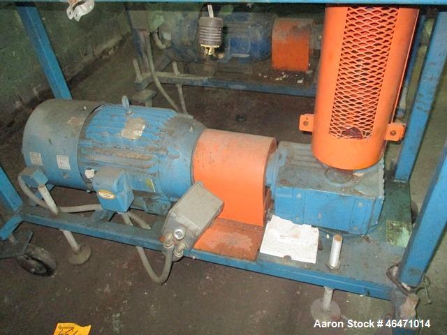 Used- Dynisco Melt Pump, Model MSDP300. 3.5" Opening, under driven with 15 hp ac motor thru 25.62:1 gearbox, on stand with a...