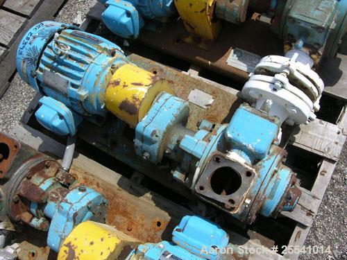 Used One (1) Blackmer gear pump, model GSX2 1/24, carbon steel construction, 2.5" inlet/outlet, rated up to 155 GPM, on base with 5 hp, 230/460 volt motor.