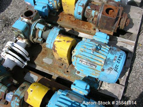 Used One (1) Blackmer gear pump, model GSX2 1/24, carbon steel construction, 2.5" inlet/outlet, rated up to 155 GPM, on base with 5 hp, 230/460 volt motor.