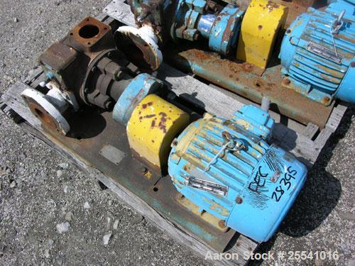 Used One (1) Blackmer gear pump, model GSX2 1/24, carbon steel construction, 2.5" inlet/outlet, rated up to 155 GPM, on base with 5 hp, 230/460 volt motor.