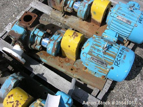 Used One (1) used Blackmer gear pump, model GSX2 1/24, carbon steel construction, 2.5" inlet/outlet, rated up to 155 GPM, on base with 5 hp 230/460 volt motor.