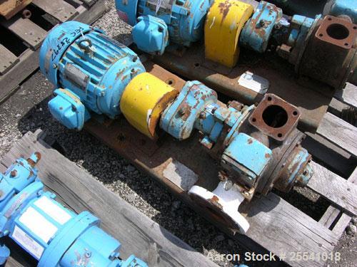 Used Blackmer Gear Pump, Model GSX2 1/24, Carbon Steel. 2.5" Inlet/outlet, rated up to 155 GPM, on base with 5 hp, 230/460 volt motor.