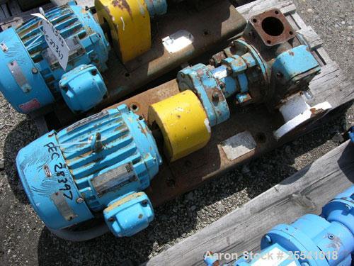 Used Blackmer Gear Pump, Model GSX2 1/24, Carbon Steel. 2.5" Inlet/outlet, rated up to 155 GPM, on base with 5 hp, 230/460 volt motor.