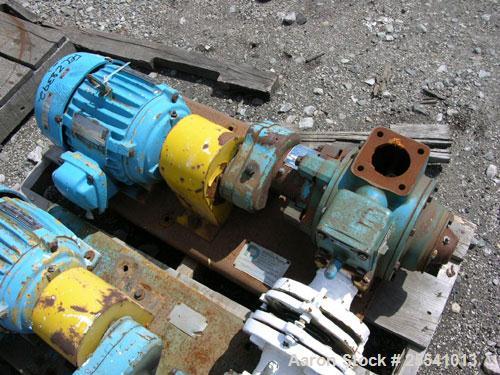 Used- Blackmer Gear Pump, Model GX2 5B, Carbon Steel. 2.5" Inlet/outlet, rated up to 155 GPM, on base with 5 hp, 230/460 vol...