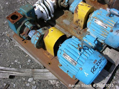 Used Blackmer Gear Pump, Model GX2 5B, Carbon Steel. 2.5" Inlet/outlet, rated up to 155 GPM, on base with 5 hp, 230/460 volt motor.
