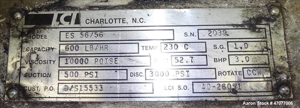 Used LCI gear pump, model ES 56/56