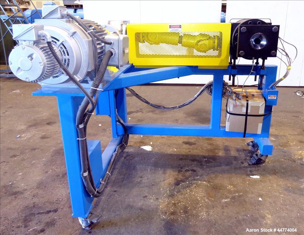 Used LCI Gear Pump, Model ES90/90. Driven by a Marathon 40 hp, 190-380 volt, 3600 rpm motor with a Sew-Eurodrive 18.96:1 gearbox ratio. Mounted on carbon steel frame with casters.
