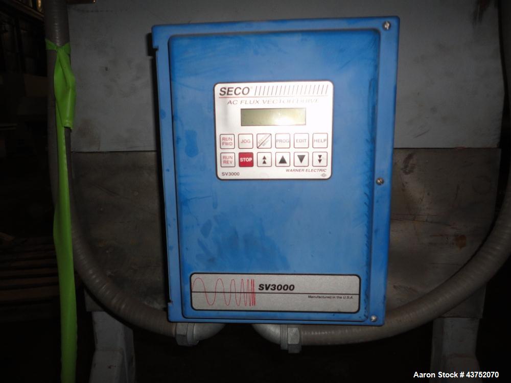 Used Maag gear pump, model EXTREX 45/45, rated up to 300#/hour capacity at 300 f, 200-3500 PAS viscosity, 69 rpm, 1000 psi suction pressure, 5000 psi discharge pressure, 2" inlet/outlet, on stand wit...
