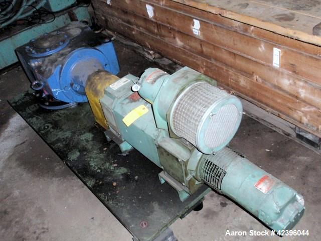 Used Maag gear pump, model EXTREX, type 90/90, rated up to 350 bar discharge pressure, 350 degrees C max temperature, 30,000 Pas max viscosity, 120 bar max inlet pressure, with 30 hp 500 volt DC moto...